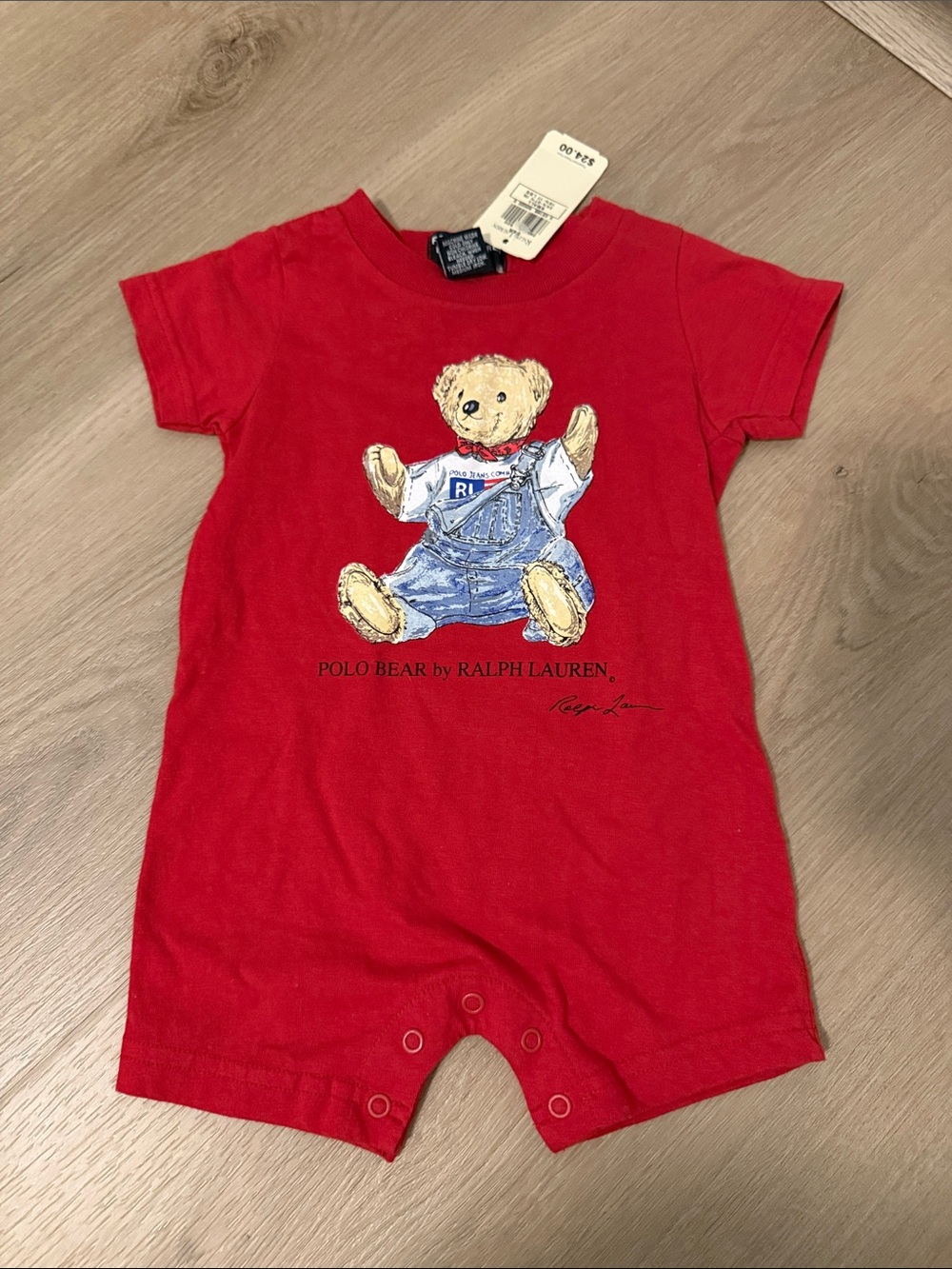 Vintage Ralph Lauren Polo Bear baby romper